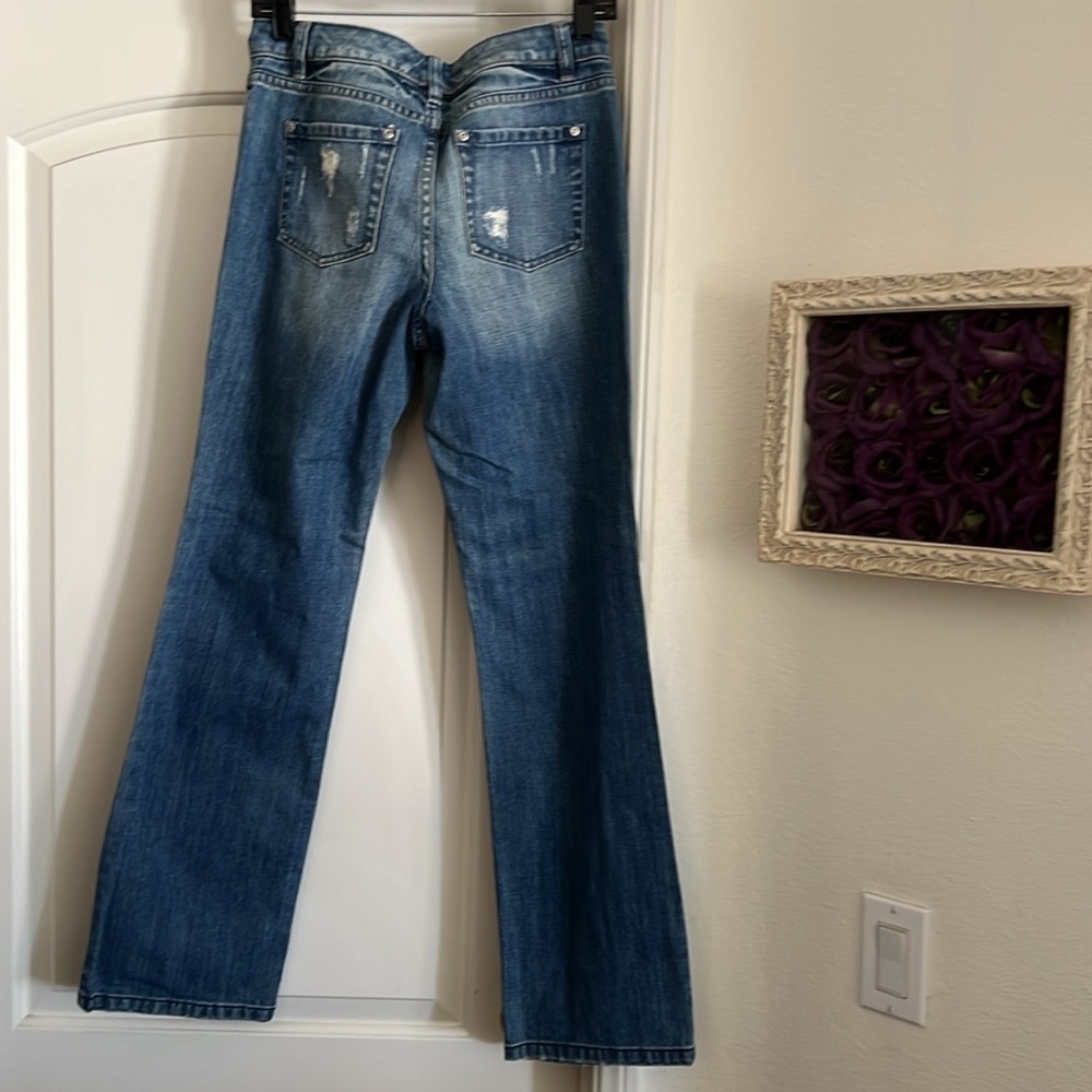 Niotto Jeans / Lightly Distressed Blue Jeans - Picture 3 of 8